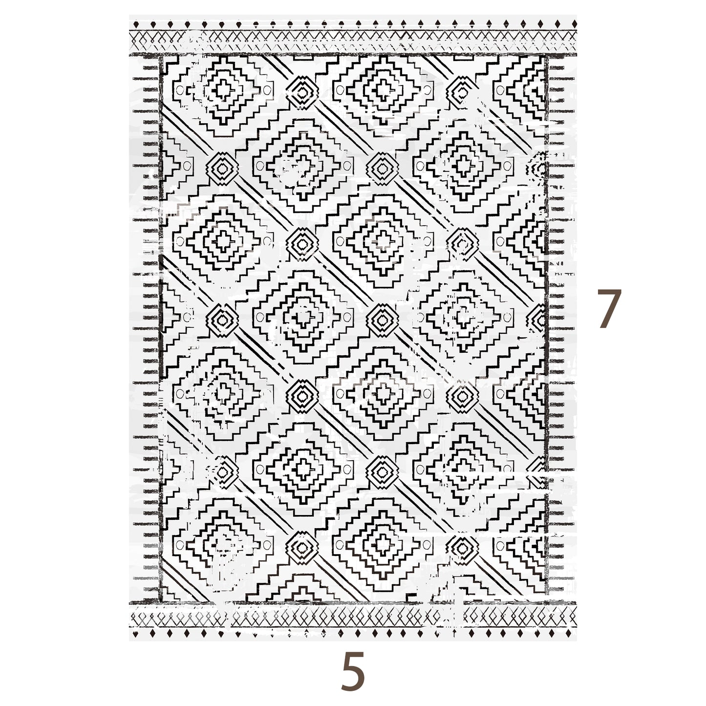 Nezuko 5x7ft Area Rugs for Living Room Washable Rugs Boho Moroccan Area Rug Soft Neutral Geometric Bohemian Carpet Distressed Indoor Rug for Bedroom Dining Room Office Foldable Nonslip Rug